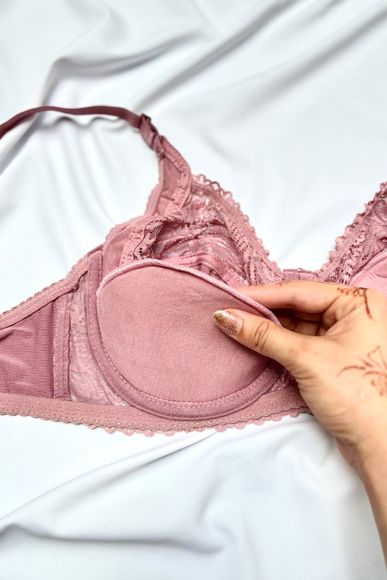 سوتین نخ و دانتل سایز بزرگ وارداتی کاپ دی