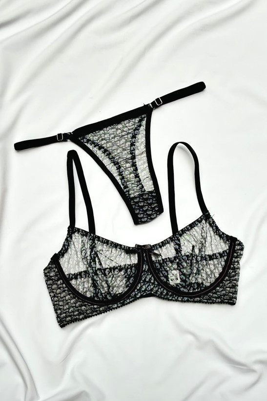 ست سوتین شورت توری فنردار