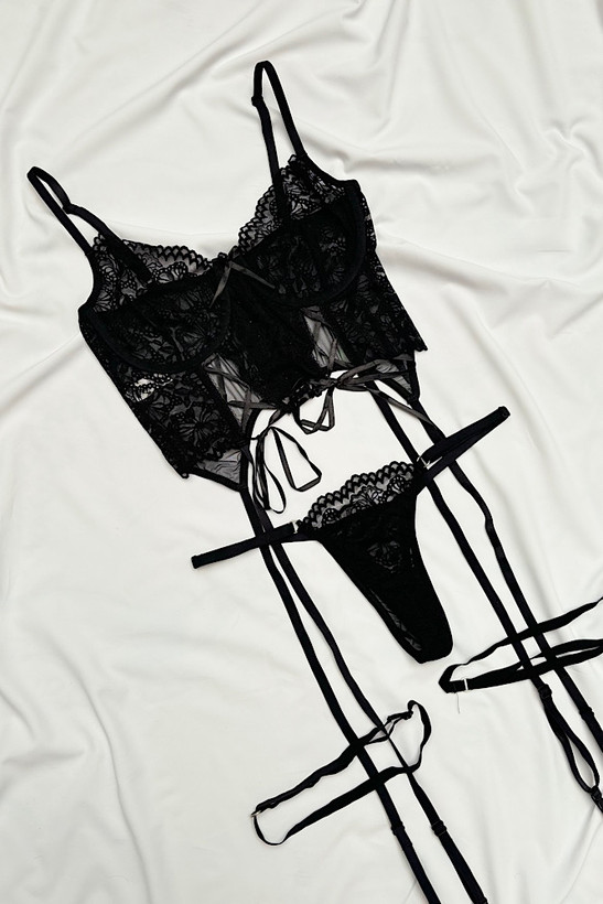 ست گارتر دار وارداتی توری