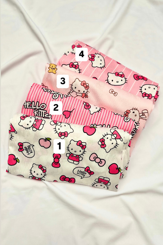 شلوار پیژامه کیتی دخترونه سفید و صورتی