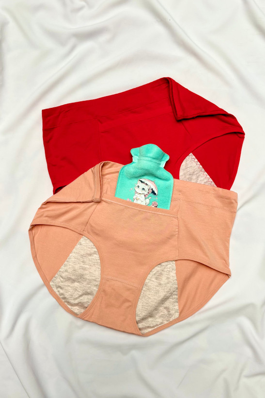 شورتکس پریودی نخی جیبدار سایز بزرگ