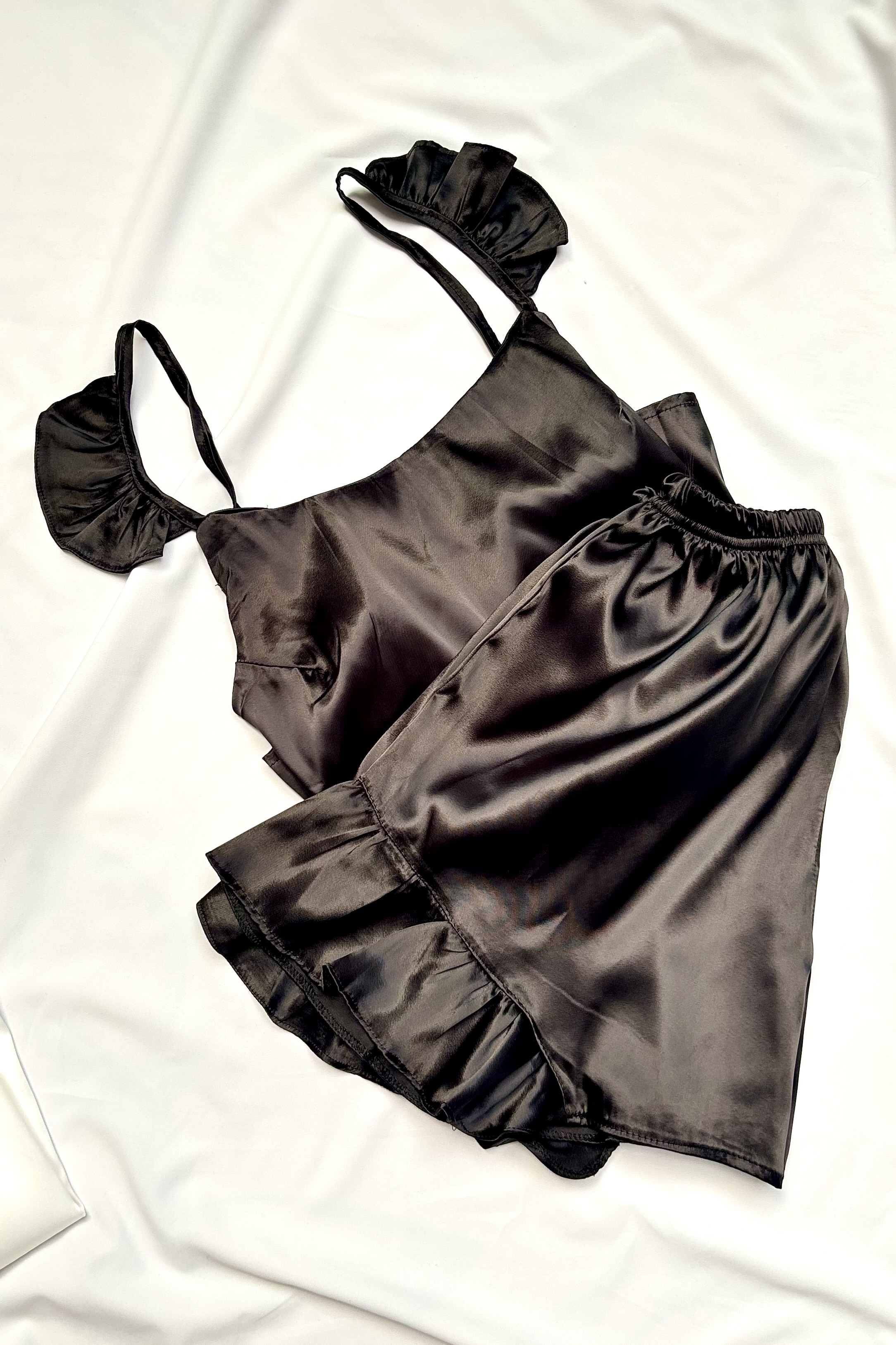 ست راحت ساتن دو تیکه سایز بزرگ