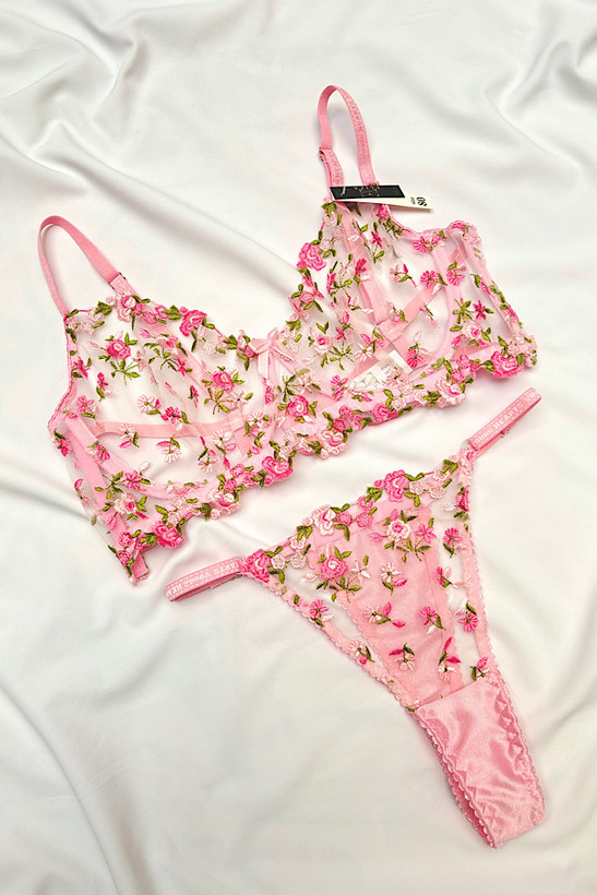 ست شورت و سوتین فانتزی گل گلی