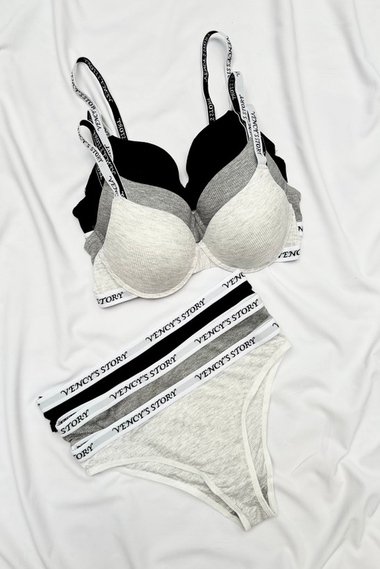 ست شرت و سوتین بدون جک نخی