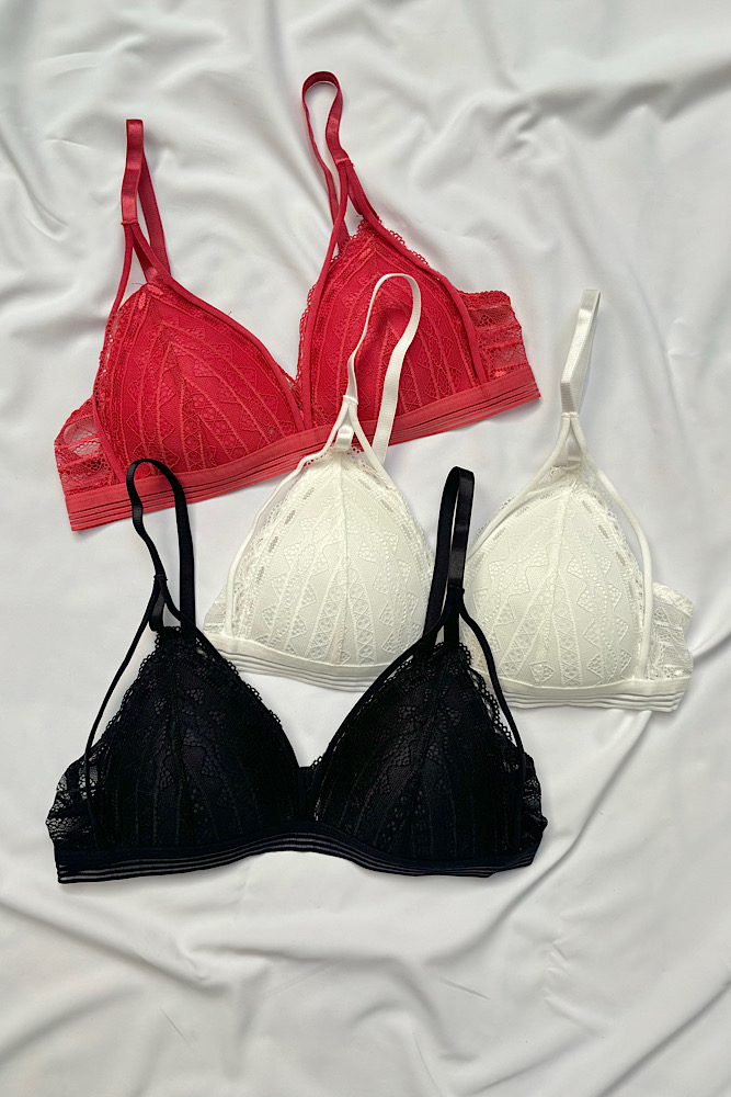 سوتین دخترانه فانتزی تمام دانتل بدون فنر