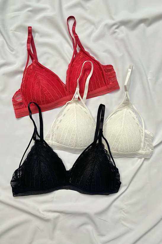 سوتین دخترانه فانتزی تمام دانتل بدون فنر