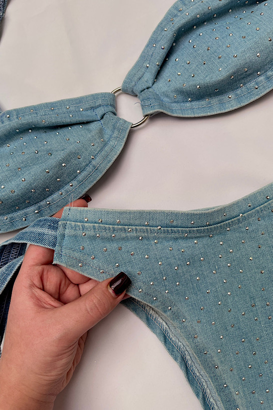 شورت و سوتین ست جین دخترانه