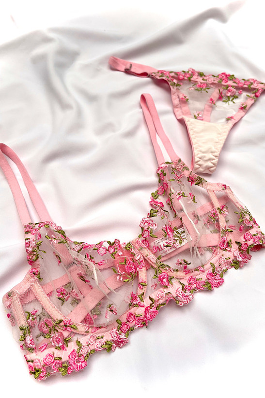 ست گلدار صورتی دخترانه