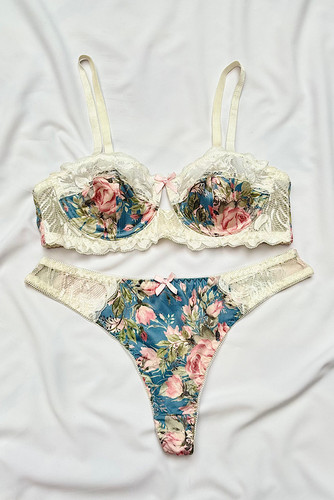 ست شرت و سوتین تور و ساتن برند شین دخترانه