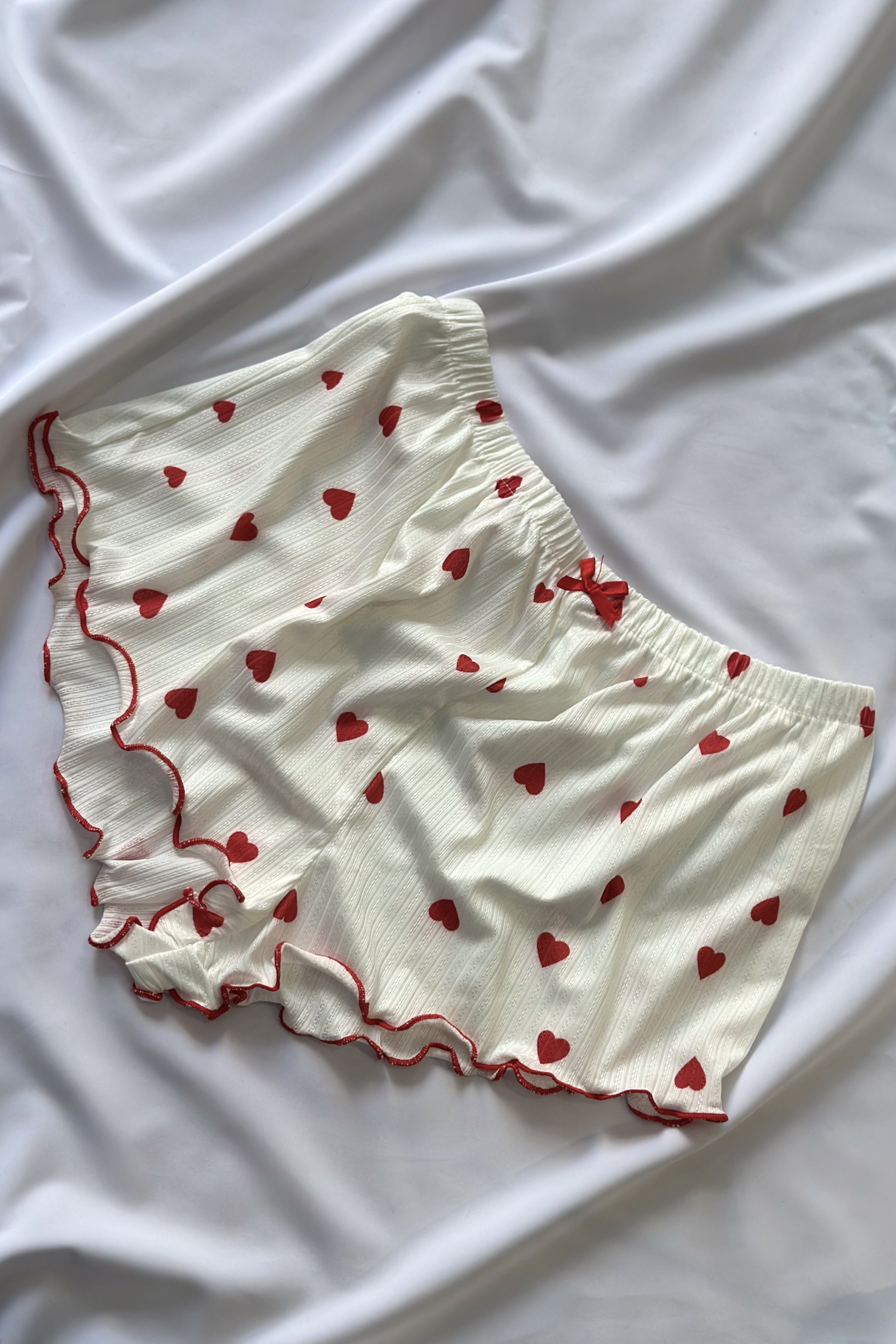 ست تاپ شورتک نخی قلبی