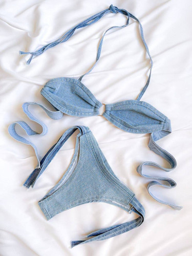 ست سوتین شرت فانتزی جین زنانه