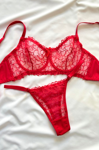 ست فنردار سوتین و شورت توری مکسوریا کد 065